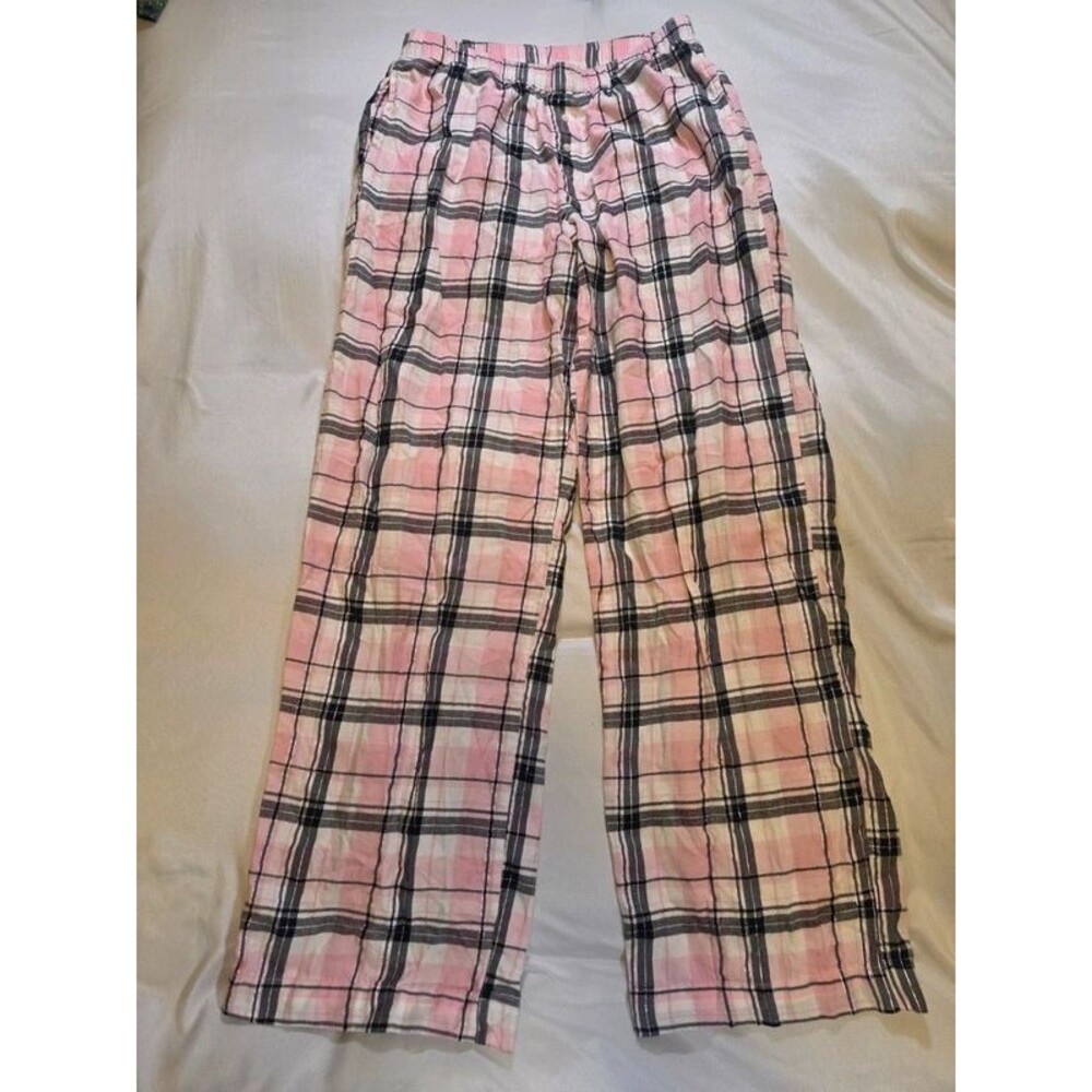 Victoria’s Secret Pink & Black Plaid Flannel Pajama Pants (Size Small / Regular)